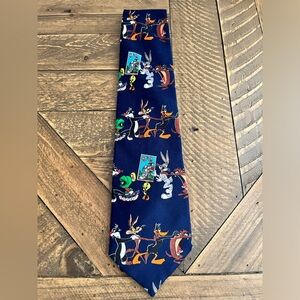 Vintage Looney Tunes Warner Brothers USPS Stamp Collection Tie 1997 Taz Bugs 90s